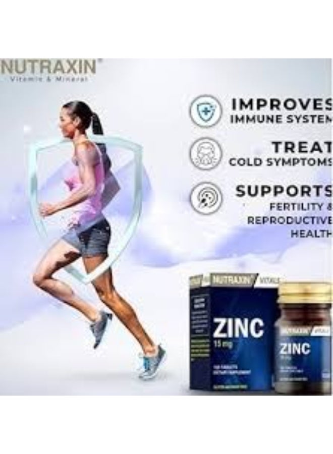 Nutraxin Zinc Sulphate for Immunity Boosting 15Mg 100 Vegan Tablets - Image 5